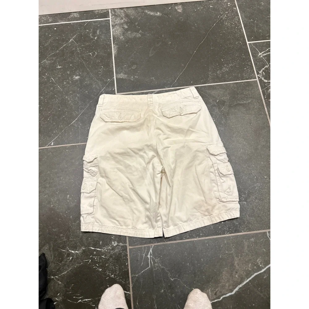 Lee Dungarees Mens Cargo Shorts Off White Cream Cotton Utility Relaxed Fit 33